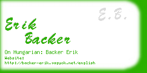 erik backer business card